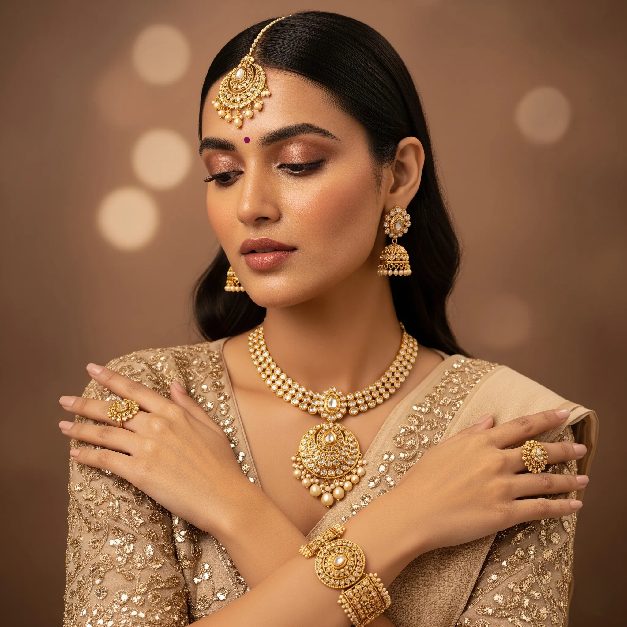 Female model showcasing jewelry